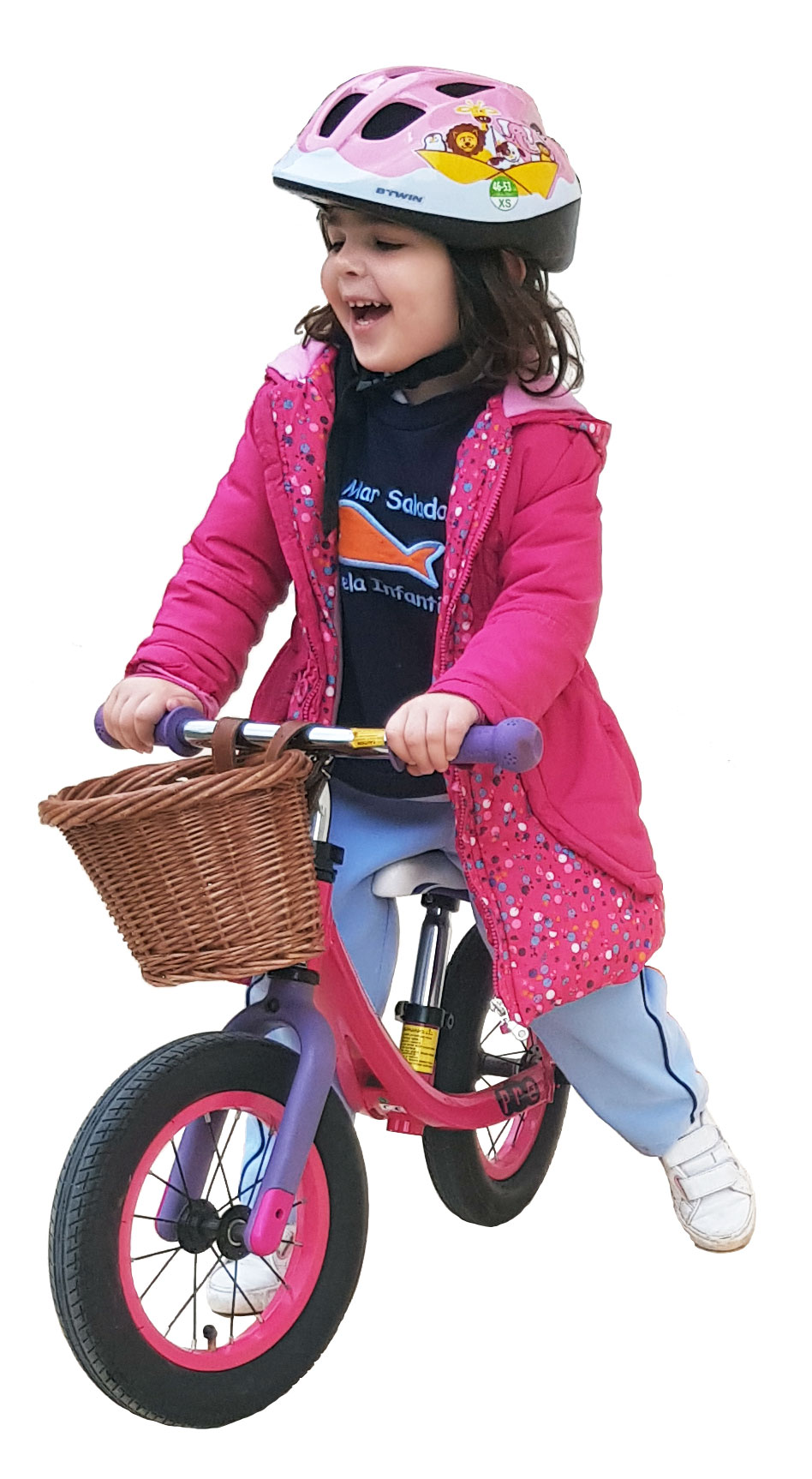 Cesta de mimbre para bicicleta clásica de Niña